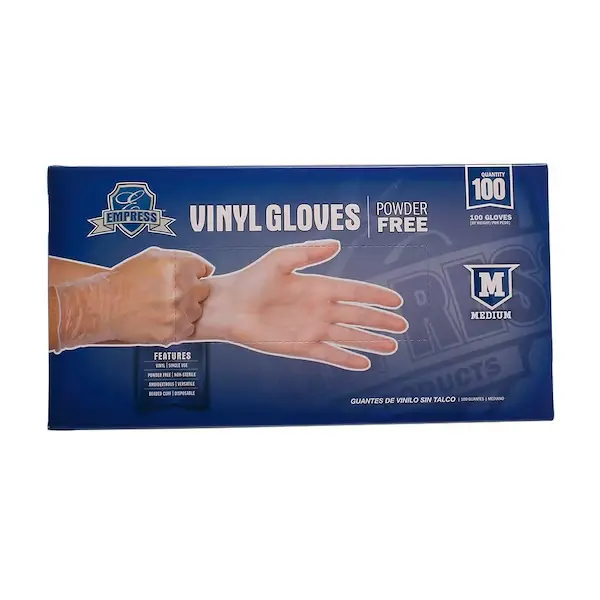 [FS3632] EVPFM4002 EMPRESS VINYL GLOVE POWDER FREE MEDIUM 100/BX, 10 BX/CS