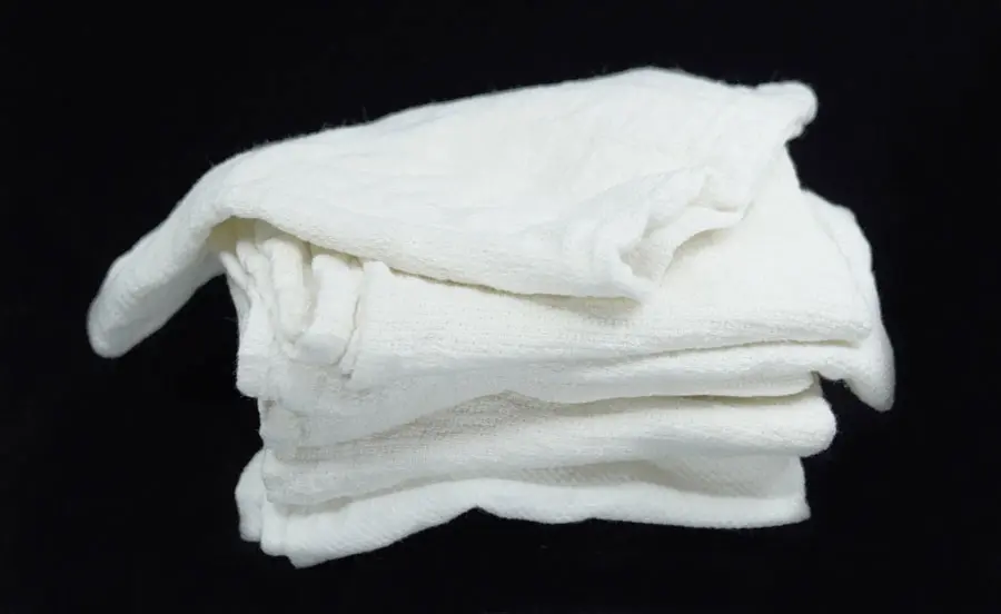 [T43741] WHITE TERRY BAR TOWELS 5LB BAG 16x19, 30-36/BAG (NEW TOWELS)