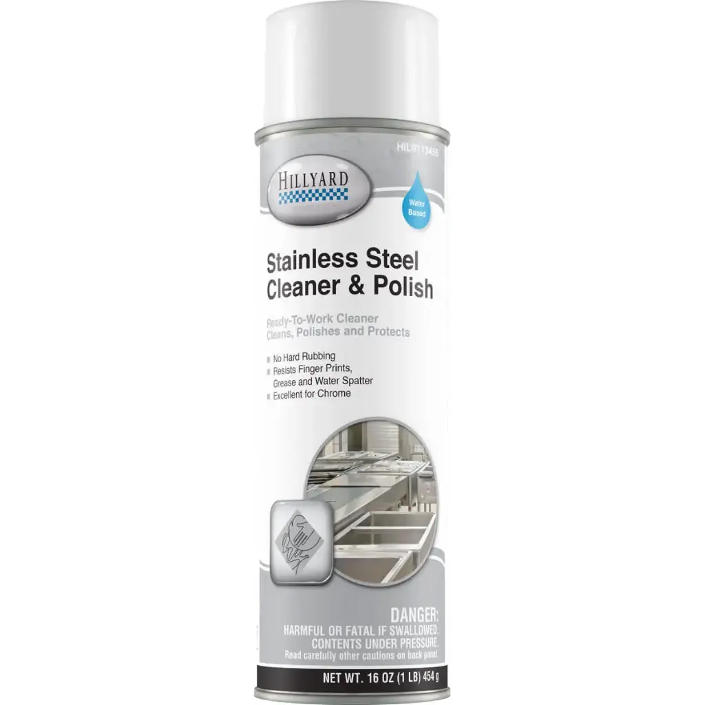 HIL0113455 HILLYARD WATER-BASED STAINLESS STEEL CLEANER & POLISH AEROSOL 16OZ 12/CS
