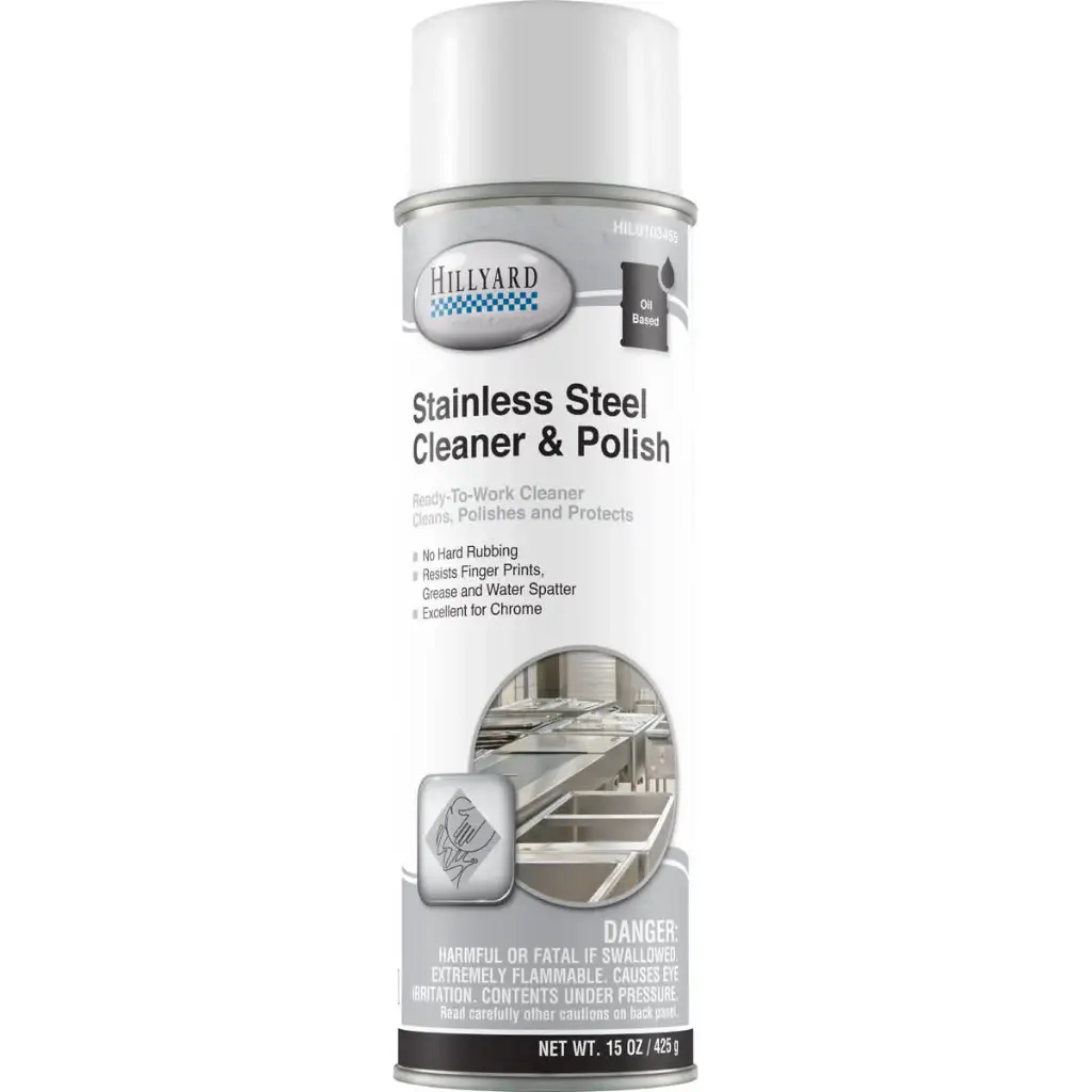 [C85152] HILLYARD OIL BASED AEROSOL STAINLESS STEEL CLEANER & POLISH  20 OZ 12 EA/CS