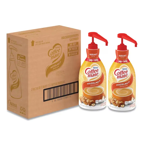 [FS78003] COFFEE MATE LIQUID CREAMER HAZELNUT 1.5L PUMP BOTTLE 2/CS