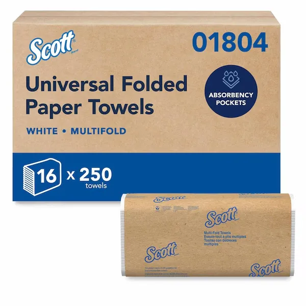 [P84101] 01804 SCOTT UNIVERSAL FOLDED PAPER TOWELS WHITE 250 PER PACK 16PK/CS