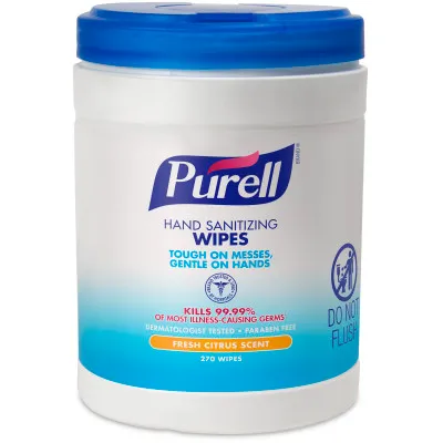 9113-06 PURELL SANITIZING WIPES ALCOHOL FREE 270CT 6/CS