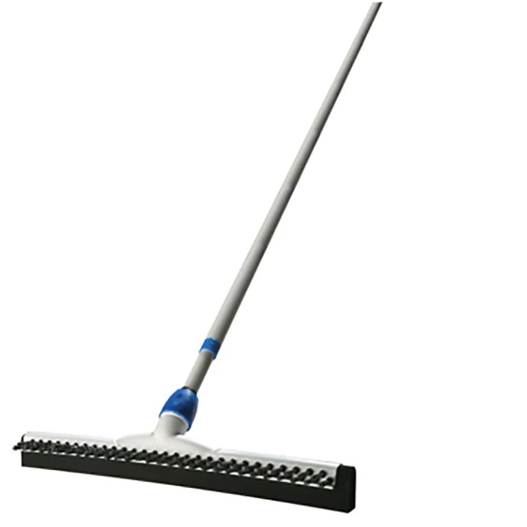ETTORE 18" WIPE 'N 'DRY FLOOR SQUEEGEE BLACK MOSS RUBBER AND BRUSH WITH HANDLE