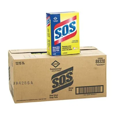 88320 SOS STEEL WOOL SOAP PADS 15EA/BX 12BX/CS