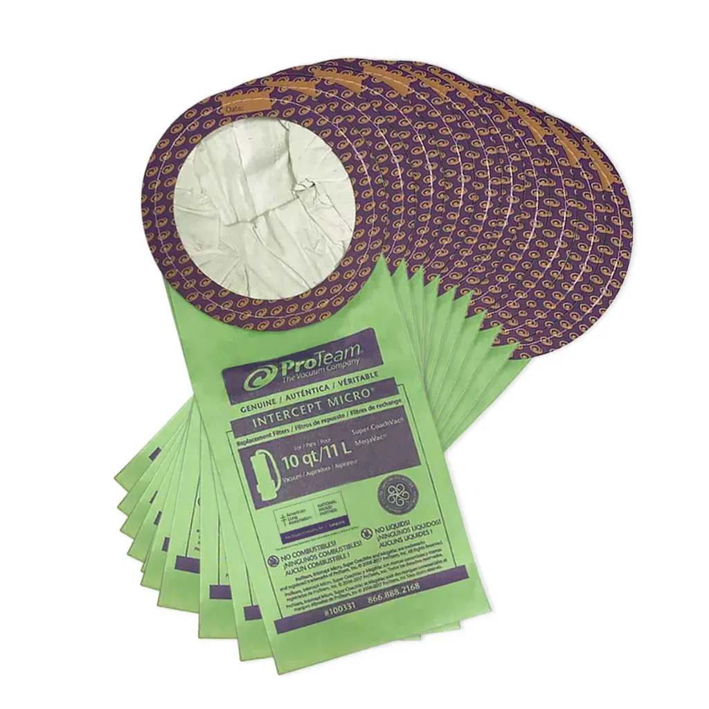[E52704] 100331 INTERCEPT MICRO FILTER BAG FOR 10 QUART PROTEAM BACKPACK VAC 10/PK