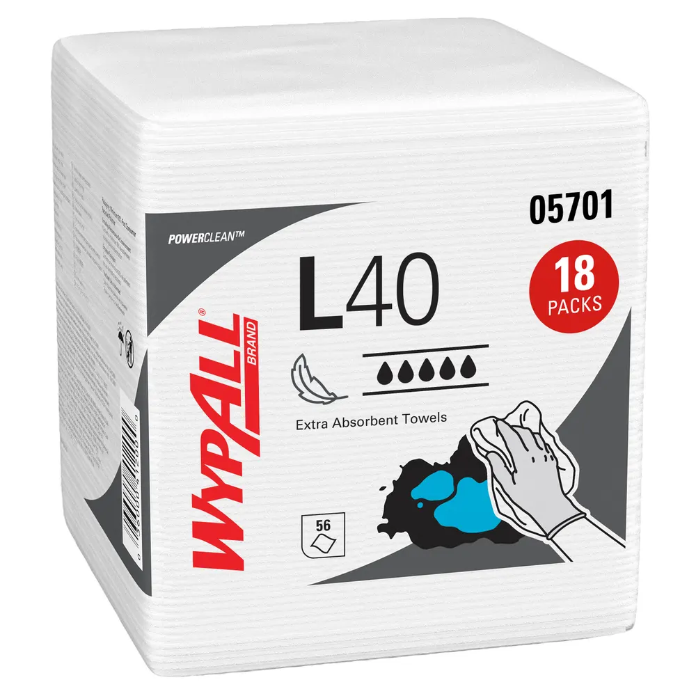 [P92440] 05701 WYPALL POWERCLEAN L40 EXTRA ABSORBENT DRY-UP TOWELS 1008 SHEETS/CS