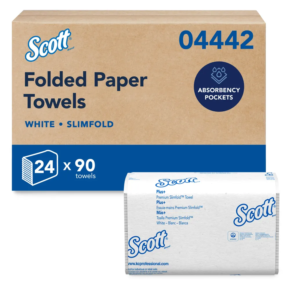 [P84112] 04442 SCOTT SLIMFOLD MULTIFOLD PAPER TOWELS WHITE 90 PER PACK 24PK/CS