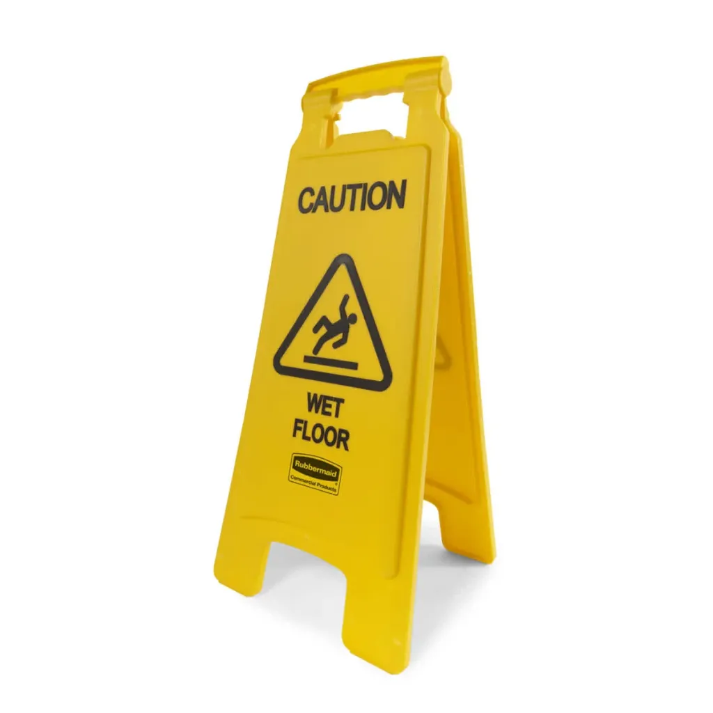 CAUTION WET FLOOR SIGN YELLOW 25"