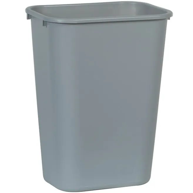 FG295700GRAY WASTEBASKET RECTANGULAR 41 QT LG GREY 12 EA/CS