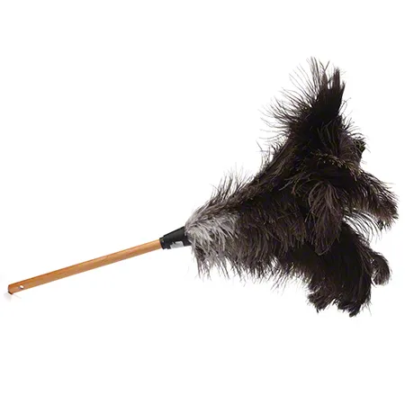 [T49002] FEATHER DUSTER, 31 INCH OSTRICH 14 INCH PLUME, WOOD HANDLE