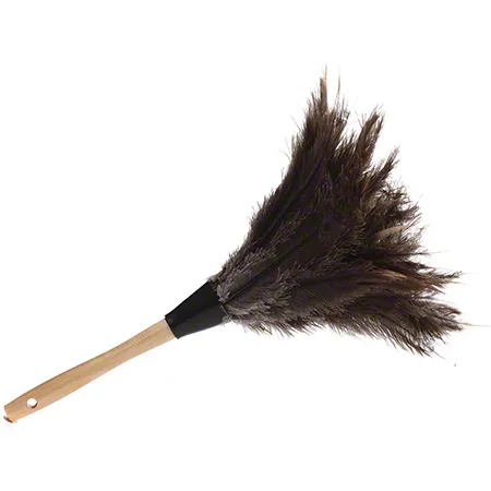 [T49003] FEATHER DUSTER, 12 INCH OSTRICH 6 INCH PLUME, WOOD HANDLE