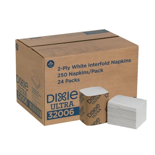 32006 DIXIE ULTRA INTERFOLD 2-PLY NAPKIN DISPENSER REFILL, WHITE, 24X250/CS