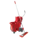 UNGER RESTROOM FLOOR PACK, INCLUDES ROLLING BUDKET, FLAT MOP AND 16 INCH PAD