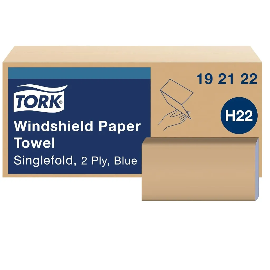 19 21 22 TORK WINDSHIELD PAPER TOWEL BLUE SINGLE FOLD H22 16/140/CS