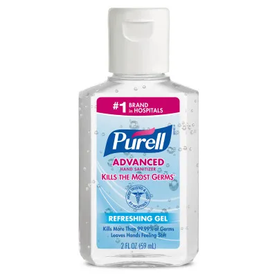9605-24 PURELL ADVANCE HAND SANITIZER GEL FLIP TOP BOTTLE 2 OZ 24/CS