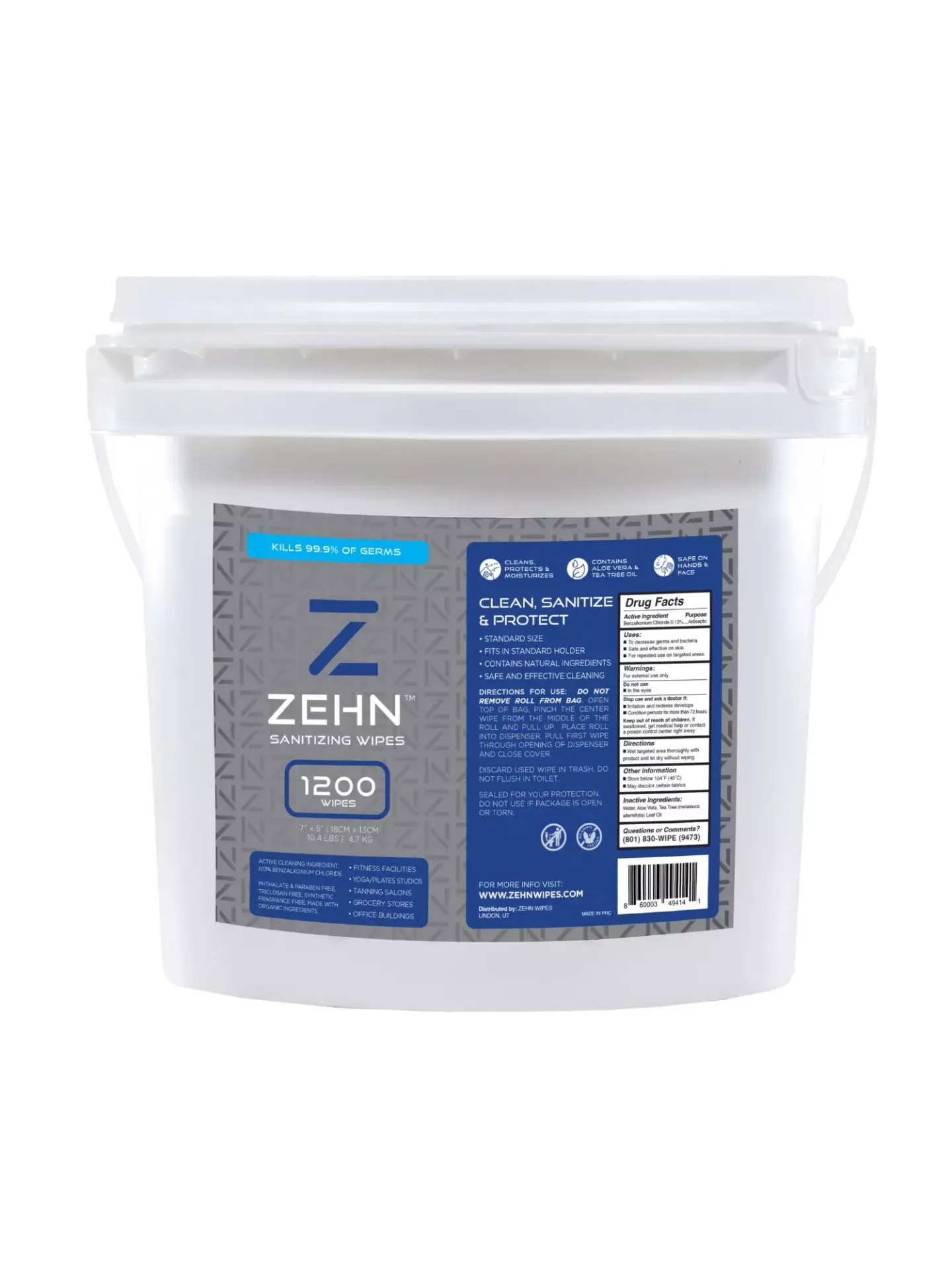 ZEHN 2.5 GALLON PREMIUM ROLL BUCKET (NO WIPES, BUCKET ONLY) 1 EA