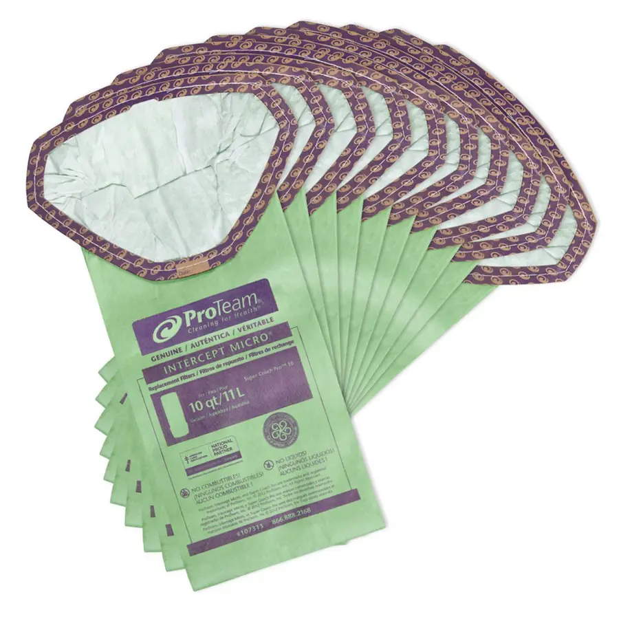 PROTEAM 107313 INTERCEPT MICRO FILTER VACUUM BAGS GOFIT 10QT SUPERCOACH PRO 10/PK