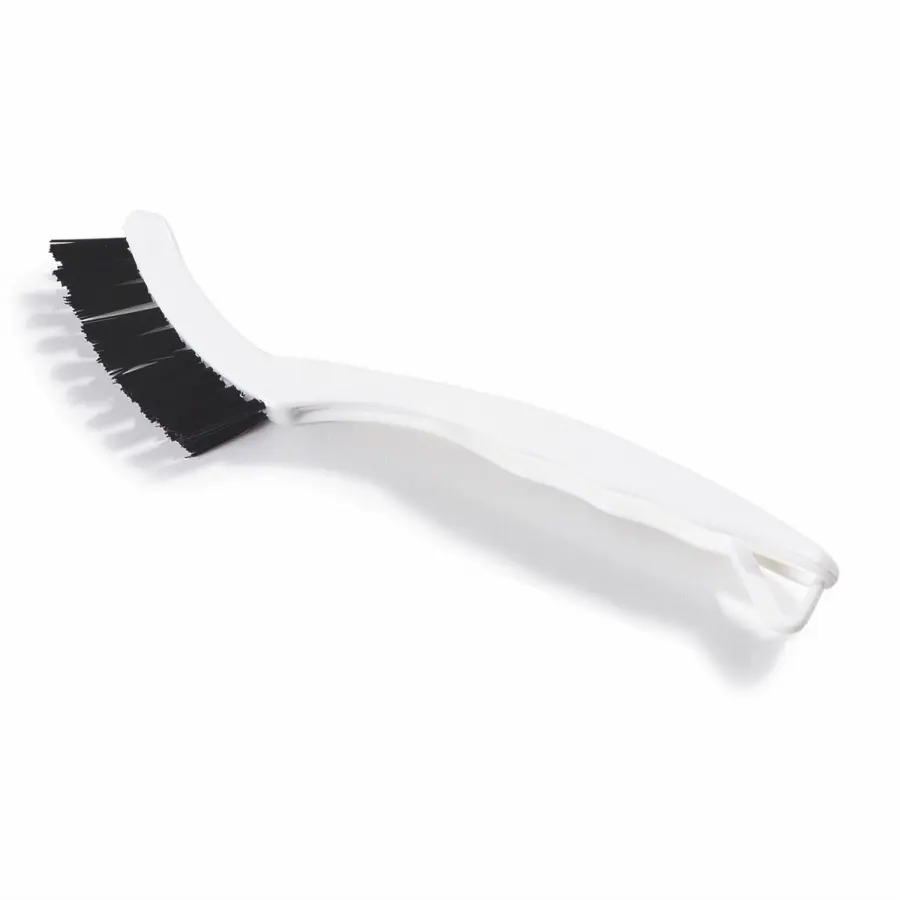 WHITE GROUT BRUSH WITH BLACK NYLON BRISTLE 8-1/8"