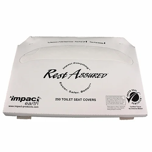 [P61601] HOSPECO REST ASSURED SEAT COVER 1/2 FOLD 100% RECYCLED 250 PER PK, 20 PK/CS (5000 TOTAL PER CASE)