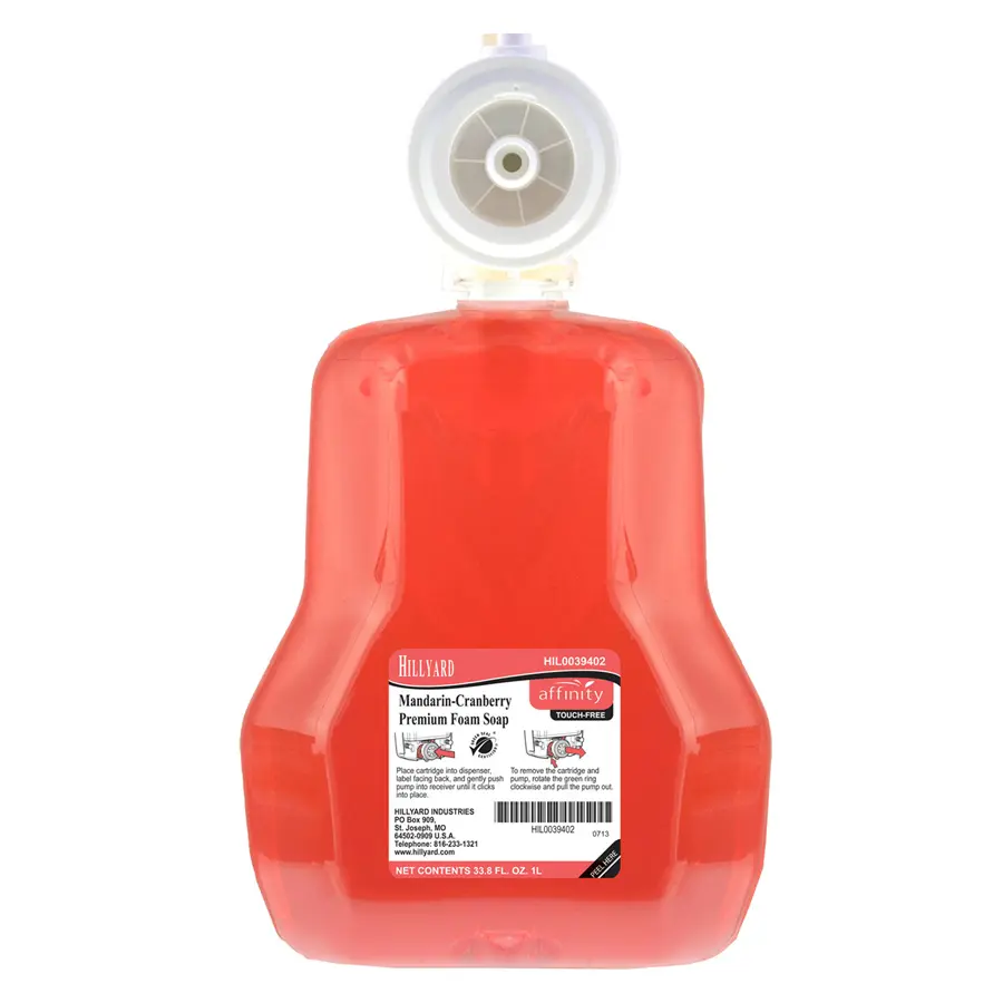 [H21511] HIL0039402 HILLYARD AFFINITY MANDARIN CRANBERRY PREMIUM FOAM SOAP, 3 1000ML/CS