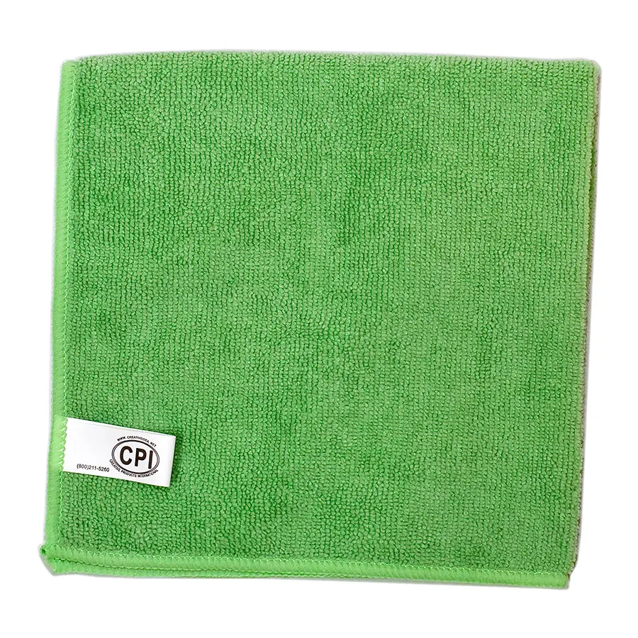 [T81702] MICROFIBER CLOTH 16X16 GREEN 24 DZ/CS