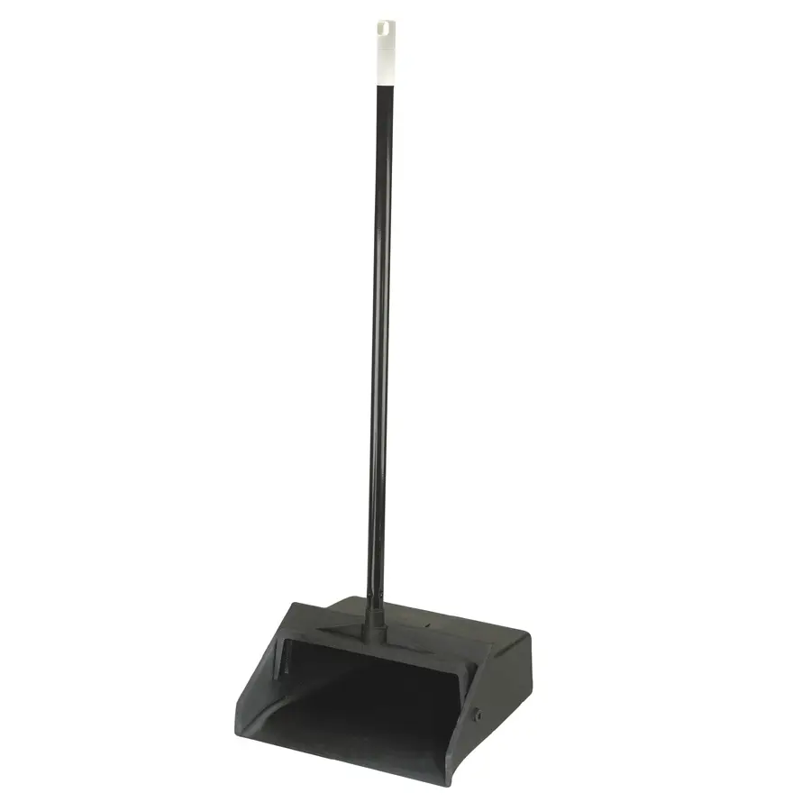 DUO PAN LOBBY UPRIGHT DUST PAN 12" PLASTIC W/METAL HANDLE BLACK