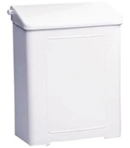 [P91604] 1102 SANITARY NAPKIN RECEPTACLE WHITE PLASTIC 4/CS