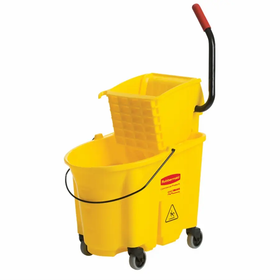 [T91302] FG758088YEL WAVEBRAKE 35 QT SIDEPRESS BUCKET/WRINGER YELLOW