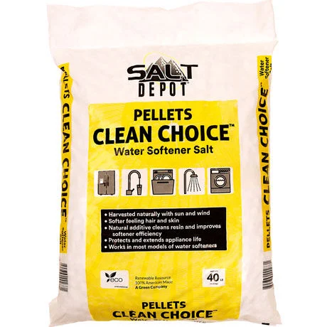 [F83502] CLEAN CHOICE WATER SOFTENER PELLETS SALT 50# BAG (YELLOW BAG)
