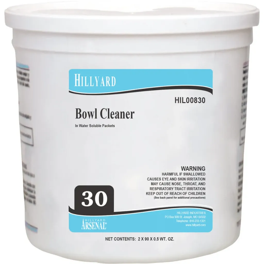 [C23153] HIL00830 HILLYARD ARSENAL BOWL CLEANER HIL-PAC 90 PKT/TB