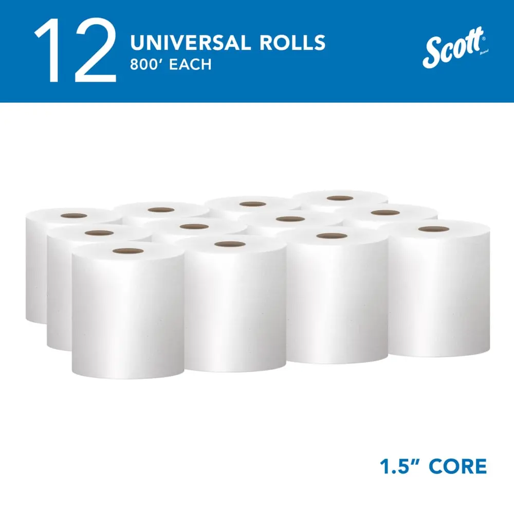 [P34101] 01040 KIMBERLY CLARK SCOTT ESSENTIAL UNIVERSAL HARD ROLL TOWEL 800 FT 12/CS