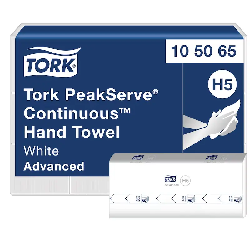 [P30802] 10 50 65 H5 TORK PEAKSERVE TOWEL CONTINUOUS HAND TOWEL WHITE ADVANCED 12 PACKS/CS