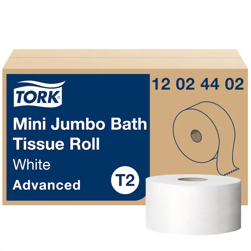 [P10802] 12 02 44 02 TORK MINI JUMBO BATH TISSUE, ROLL T2 12 ROLLS/CS
