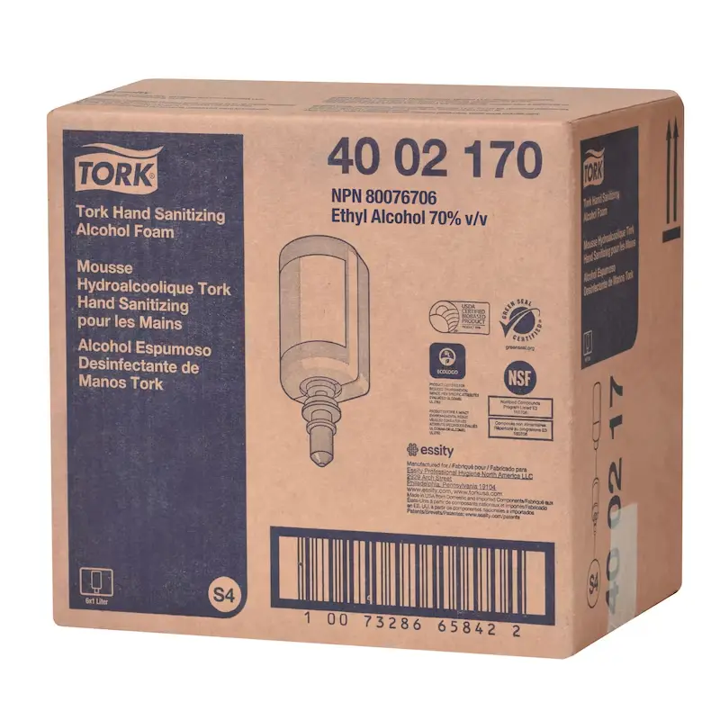 [H10801] 40 02 17 TORK HAND SANITIZING ALCOHOL FOAM S4 1 LITER 6 EA/CS