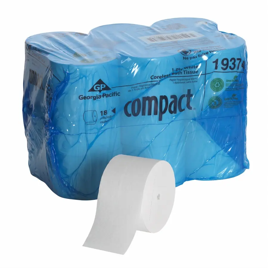 [P11113] 19374 COMPACT CORELESS GEORGIA PACIFIC BATH TISSUE 1 PLY 18/3000/CS GREEN SEAL