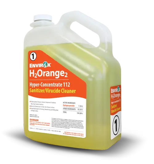 A-112-O2B ENVIROX ABSOLUTE ENVIROX H2ORANGE2 HYPER-CONCENTRATE 112 SANITIZER/VIRUCIDE CLEANER 2 GL/CS