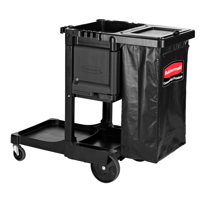 [T95303] RUBBERMAID 1861430 EXECUTIVE JANITOR CLEANING CART– TRADITIONAL BLACK