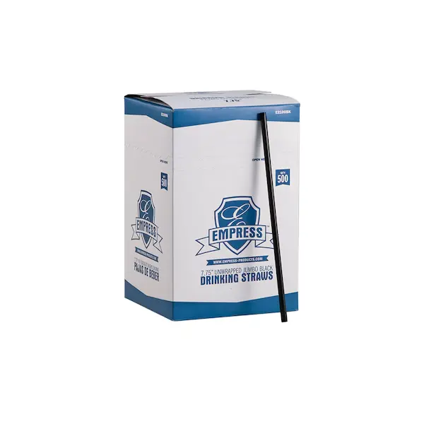 [FS2631] E162004 EMPRESS JUMBO STRAW UNWRAPPED 7.75" CLEAR BOXED 24/500 CS