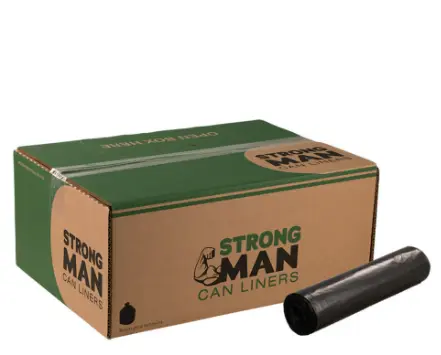 [L76641] SM385823 STRONGMAN 38x58 41 MIC 1.6 MIL BLACK 60 GALLON LINER 10 ROLLS 100/CS