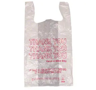 [F10651] IBS T-SHIRT THANK YOU SACK 1/6 BL WHITE 12 MIC 11X6.5 1000/CS