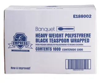 [FS2636] E188002 EMPRESS HEAVY WEIGHT TEASPOON PS BLACK WRAPPED 1000/CS