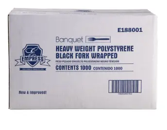 [FS2637] E188001 EMPRESS HEAVY WEIGHT FORK PS BLACK WRAPPED 1000/CS
