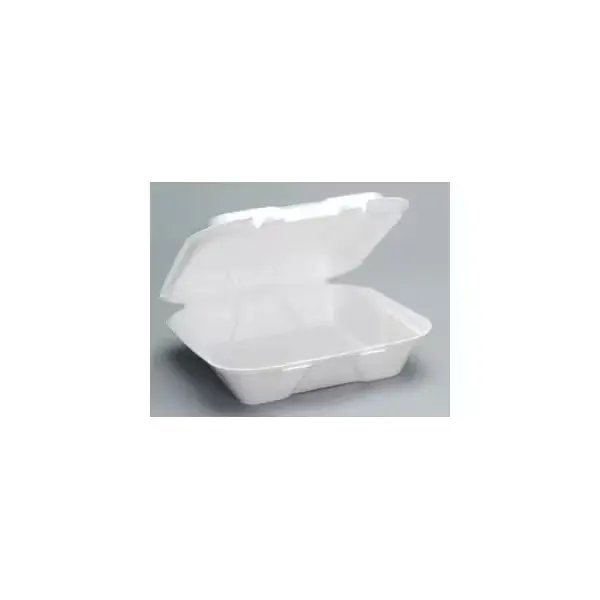 [FS4671] SN200 GENPAK 1 COMPARTMENT LARGE HINGED CONTAINER WHITE (9.25 x 9.25 x 3.0) 200/CS