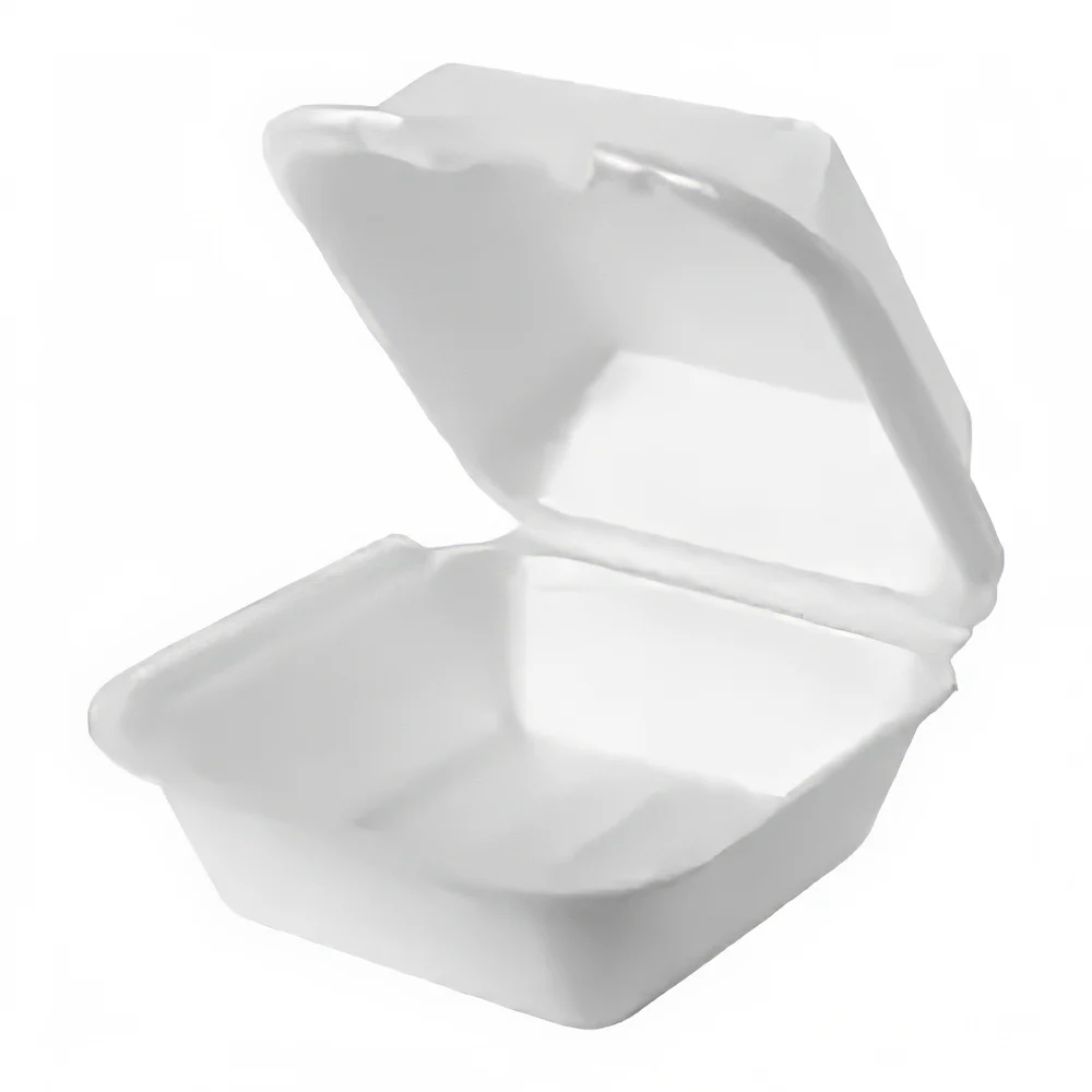 [FS4673] SN225 GENPAK LARGE HINGED SANDWICH CONTAINER WHITE (5.81 x 5.69 x 3.13) 4/125 (500/CS)