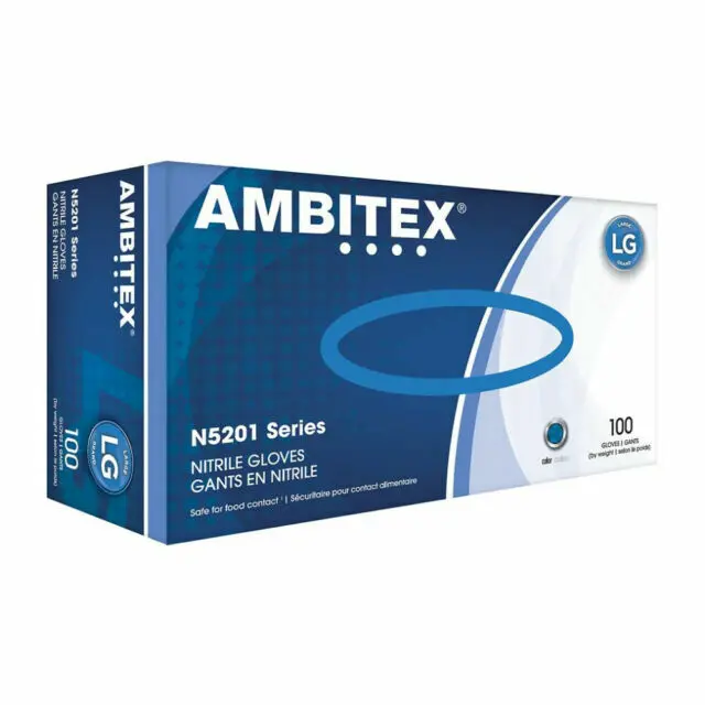[F13921] AMBITEX NLG400 GLOVE NITRILE EXAM LARGE BLUE 3 MIL 10/100/CS